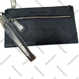 NWT Bobbi Brown Black Wristlet with Silver Accents